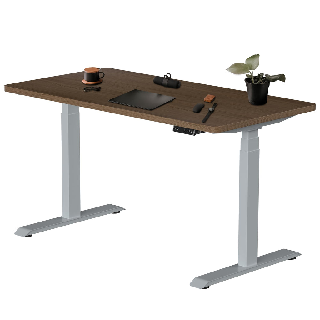 Fromann Dual Motor Electric Standing Desk Frame 3 Tier Legs Height Adjustable Handset with USB A+ C Ports Sit Stand up Desk Base for Home and Office (Black)