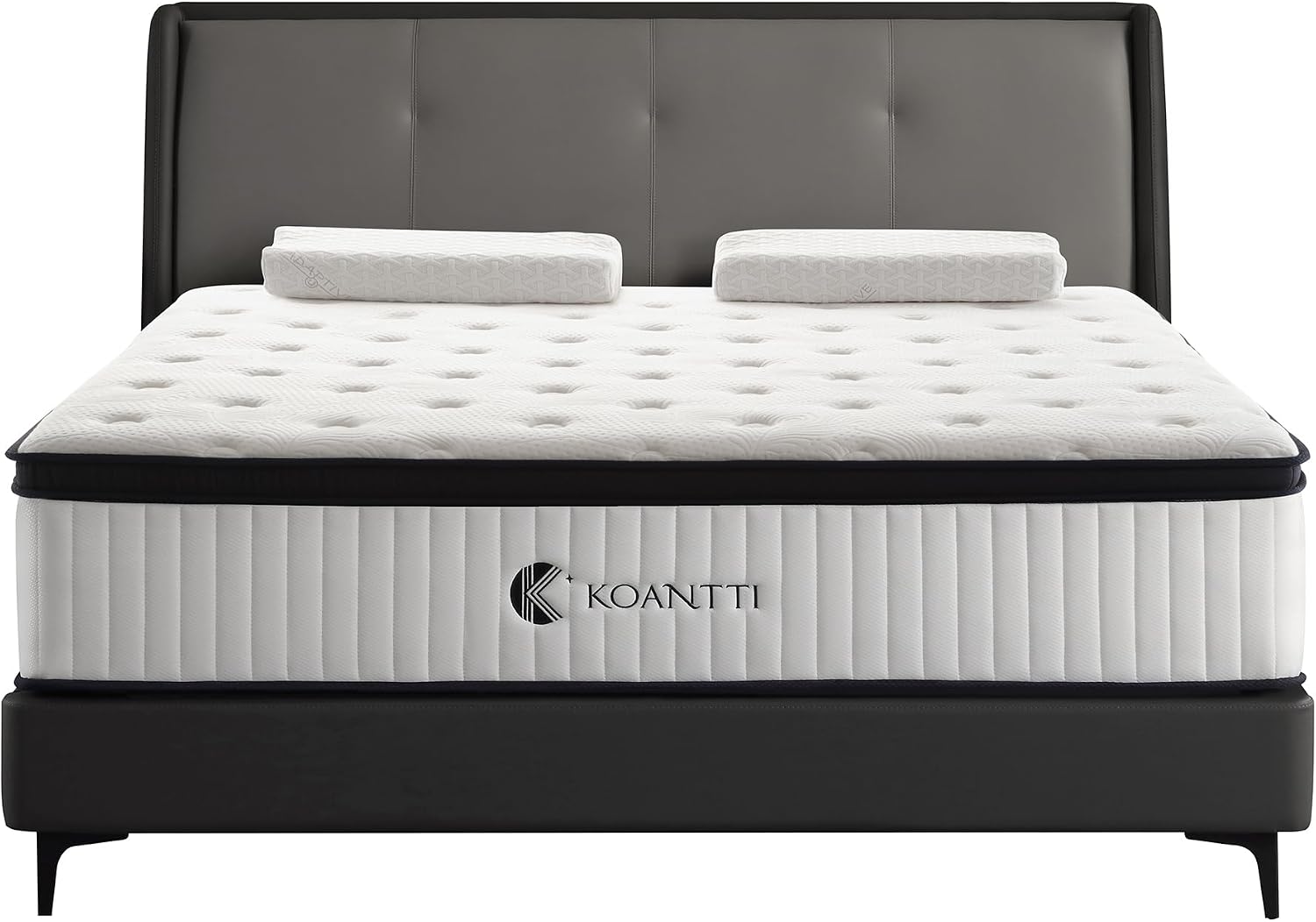 KOANTTI Full Size Mattresses,10 Inch Hybrid Full Mattress in a Box with Memory Foam & Individual Pocket Spring for Edge Support,Pressure Relief,Medium Firm White Full Mattress,CertiPUR-US.