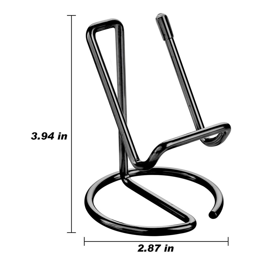 ROPOSY Cell Phone Stand for Desk, Cute Metal Black Cell Phone Stand Holder Desk Accessories, Compatible with All Mobile Phones, iPhone, iPad
