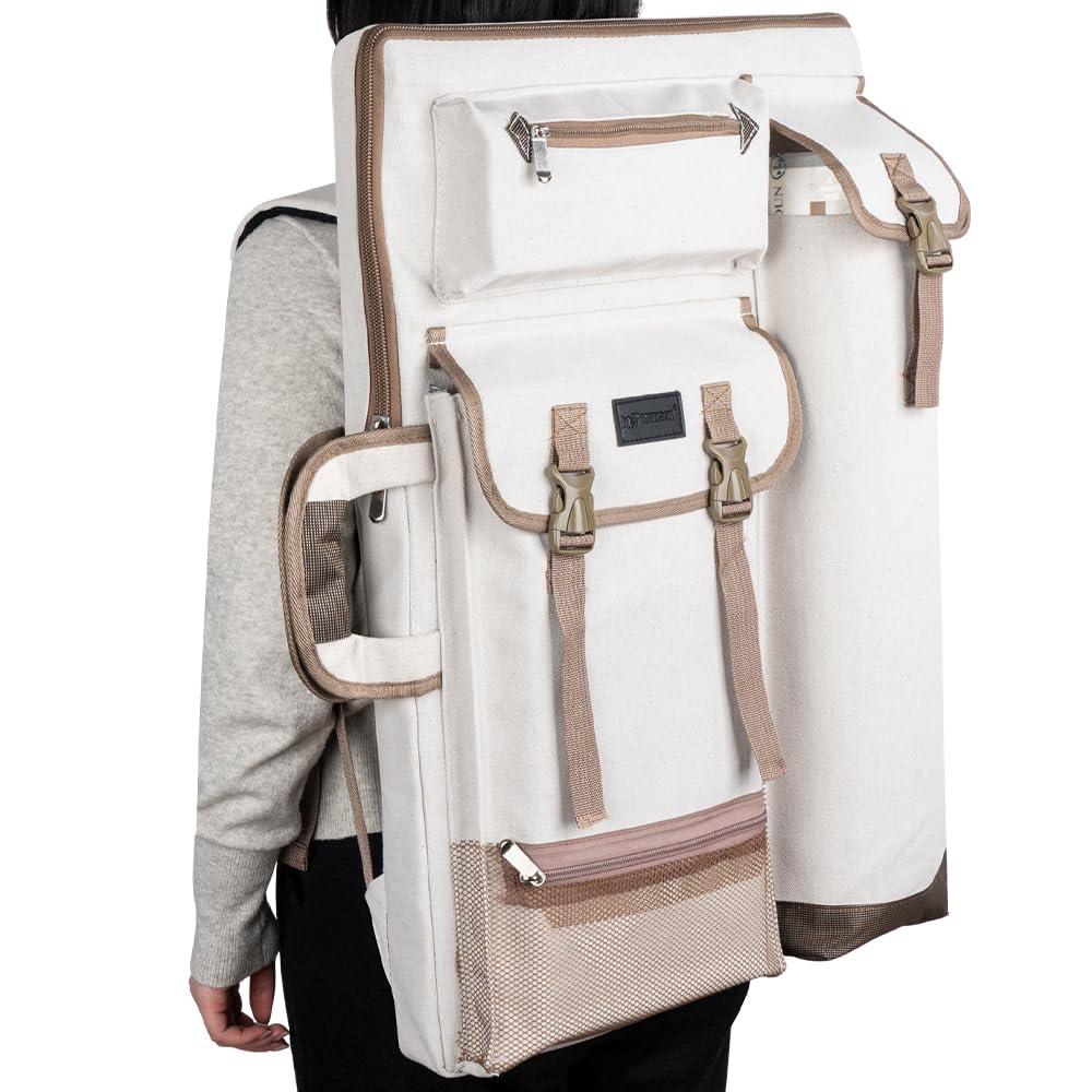TRANSON Art Portfolio Case Artist Backpack Canvas Bag Large 26” x 19.5”
