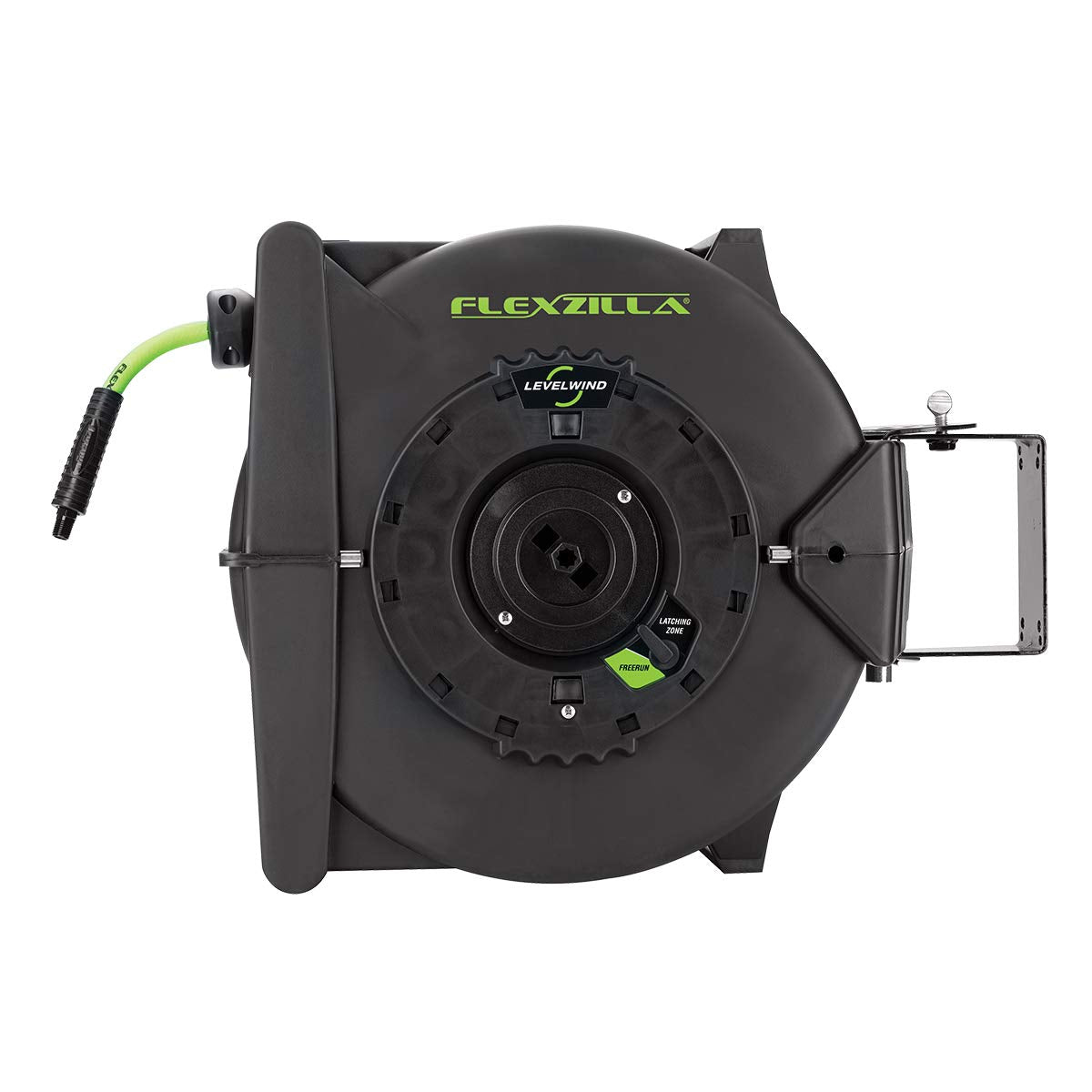 Flexzilla Pro Levelwind Retractable Air Hose Reel, 1/2 in. x 50 ft., Heavy Duty, Lightweight, Hybrid, ZillaGreen - L8335FZ