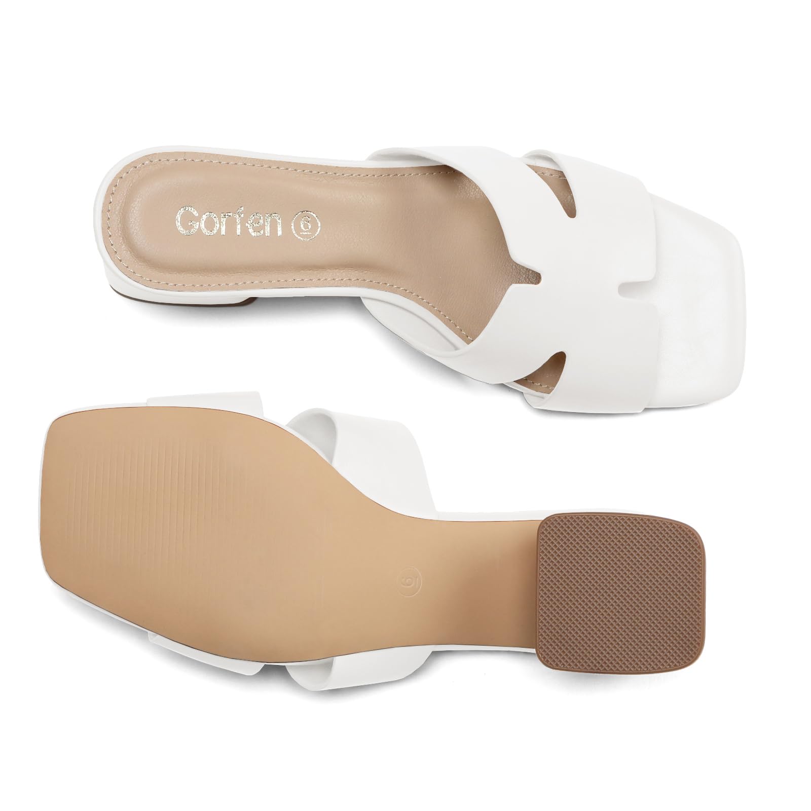Women's Square Open Toe Sandals Low Block Chunky Heel Slip on Comfortable Casual Sandals for Daily Wear