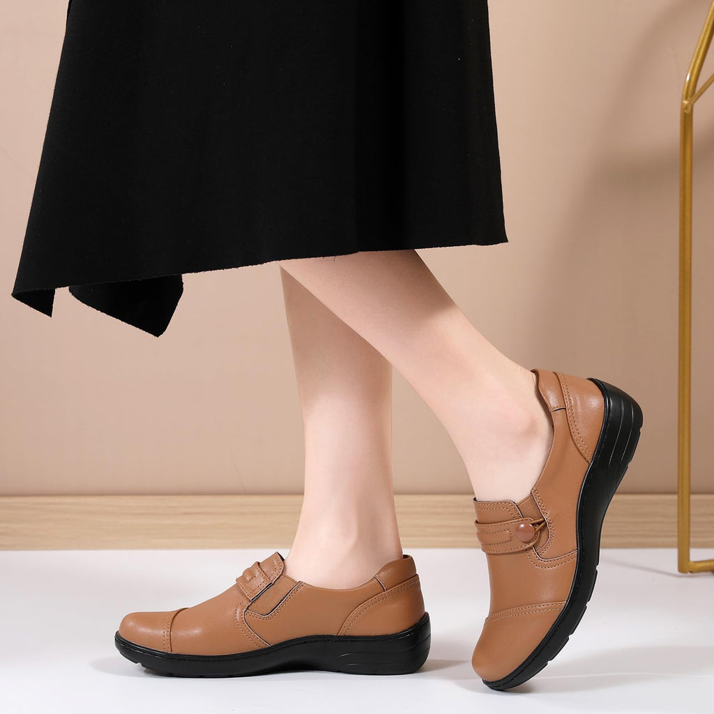 QAE Loafers for Women Orthopedic Loafers for Women Comfortable Women's Flat Slip-Ons Shoes for Dress Work Business Casual