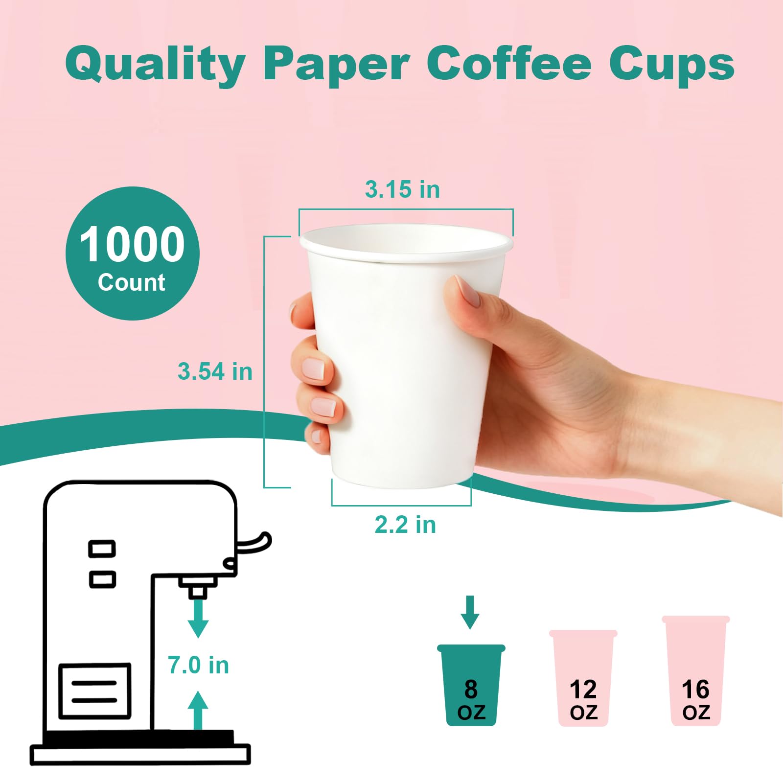 16 oz 100 Pack Corrugated Ripple Wall Disposable Coffee Cups with Lids and Straws, Heavy Duty Insulated Cups for Hot Beverage or Cold Drinks, Bulk for Restaurants, Offices, Coffee Shops(Black)