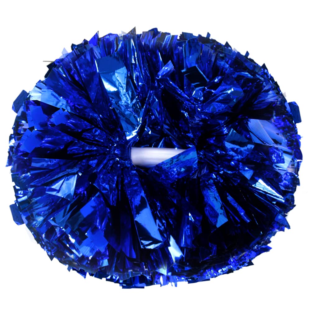 Lovecheer 2PCS/6PCS Metallic Pom Poms Cheerleading with Baton Handle Cheer Pompoms for Kids Adults Team Sports Spirit Party Cheering