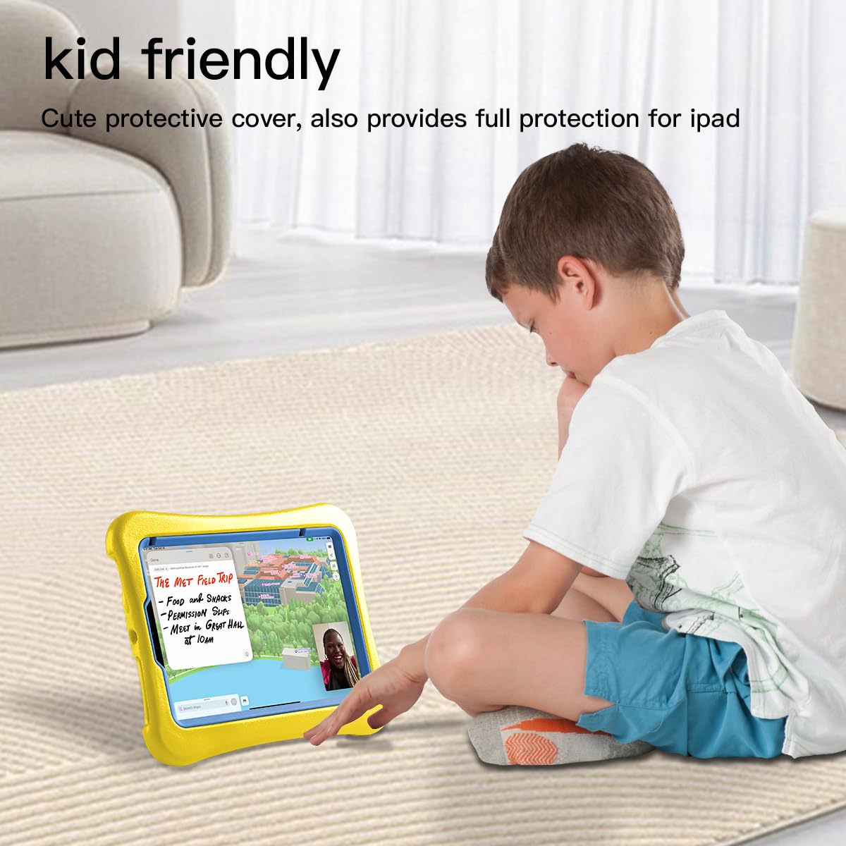 Kids Case for iPad mini 7 (A17 Pro) 2024 /iPad Mini6 2021, Light Weight Heavy Duty/Shockproof/Drop Proof with Handle/Kickstand, Child Friendly Cover for iPad mini 7th/6th Gen 8.3inch (red)