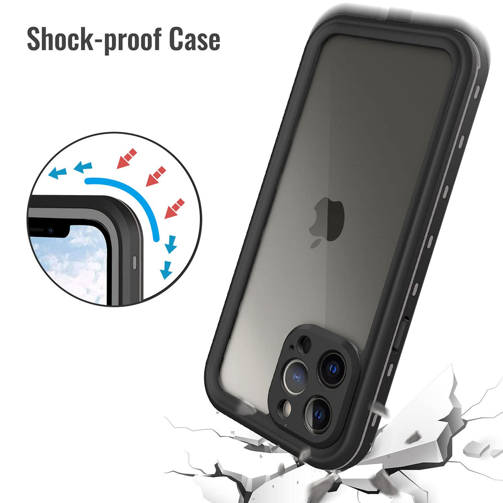 iPhone 13 Pro Case, Waterproof & Shockproof Phone Case, Full Protection, IP68, 6.1 Inch, Black