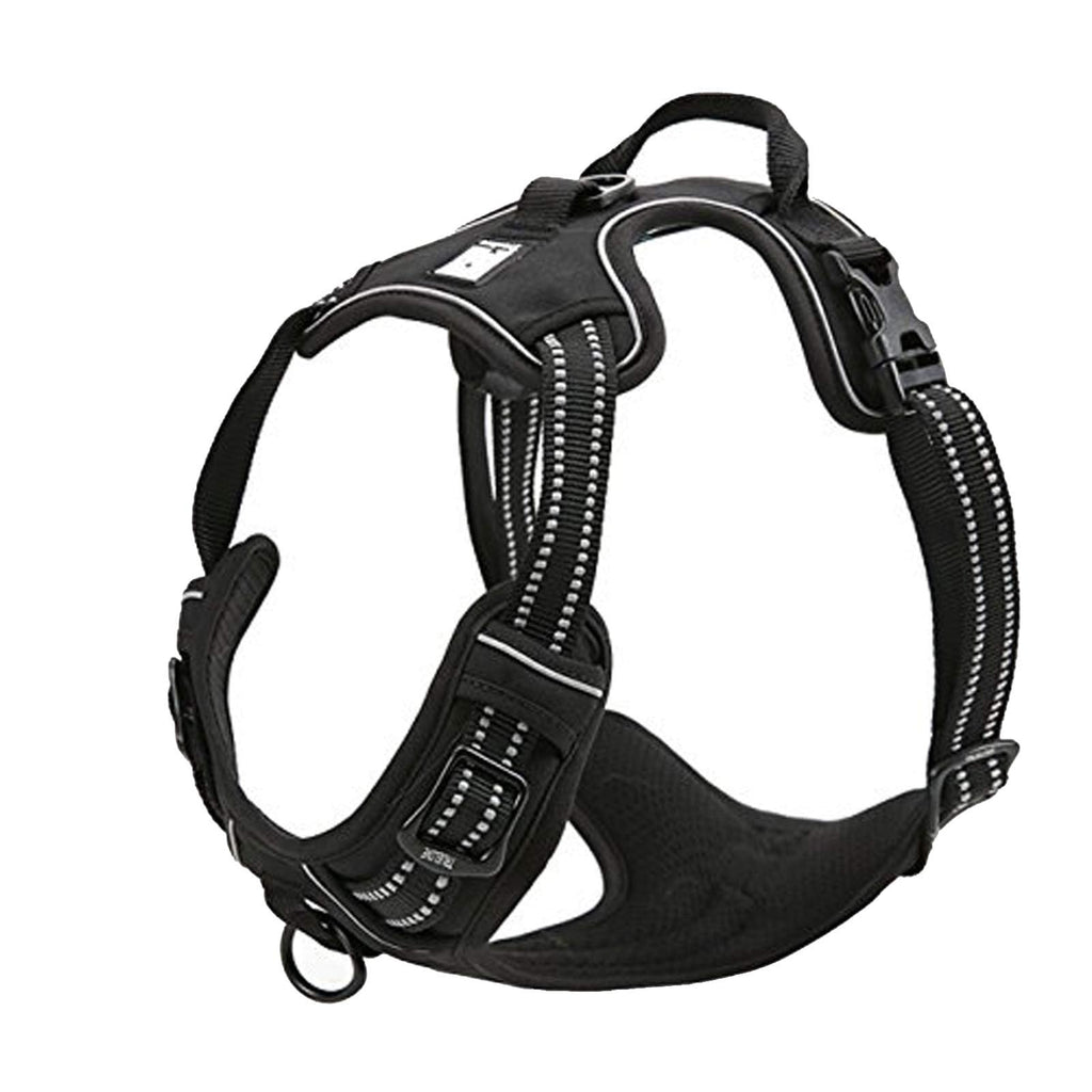 TRUE LOVE Adjustable No-Pull Dog Harness Reflective Pup Vest Harnesses Comfortable Control Brilliant Colors TLH5651(Black,XS)