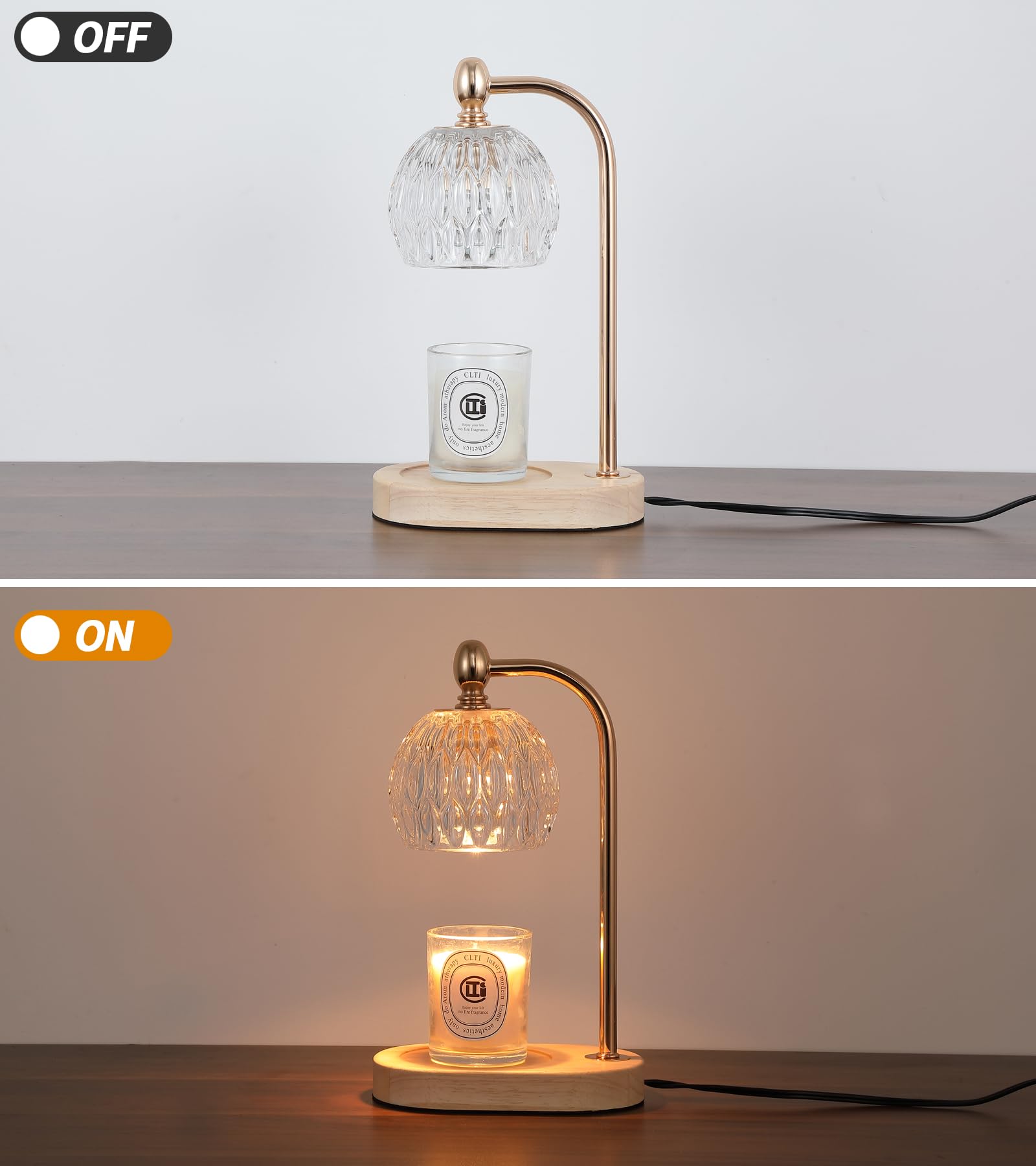 MEIXISUE Candle Warmer Lamp with Timer and Dimmer,Electric Amber Light Gifts for Women Melt Wax Warmer Lamp with 2 Bulbs for Candle Jars House Warming New Home Decor