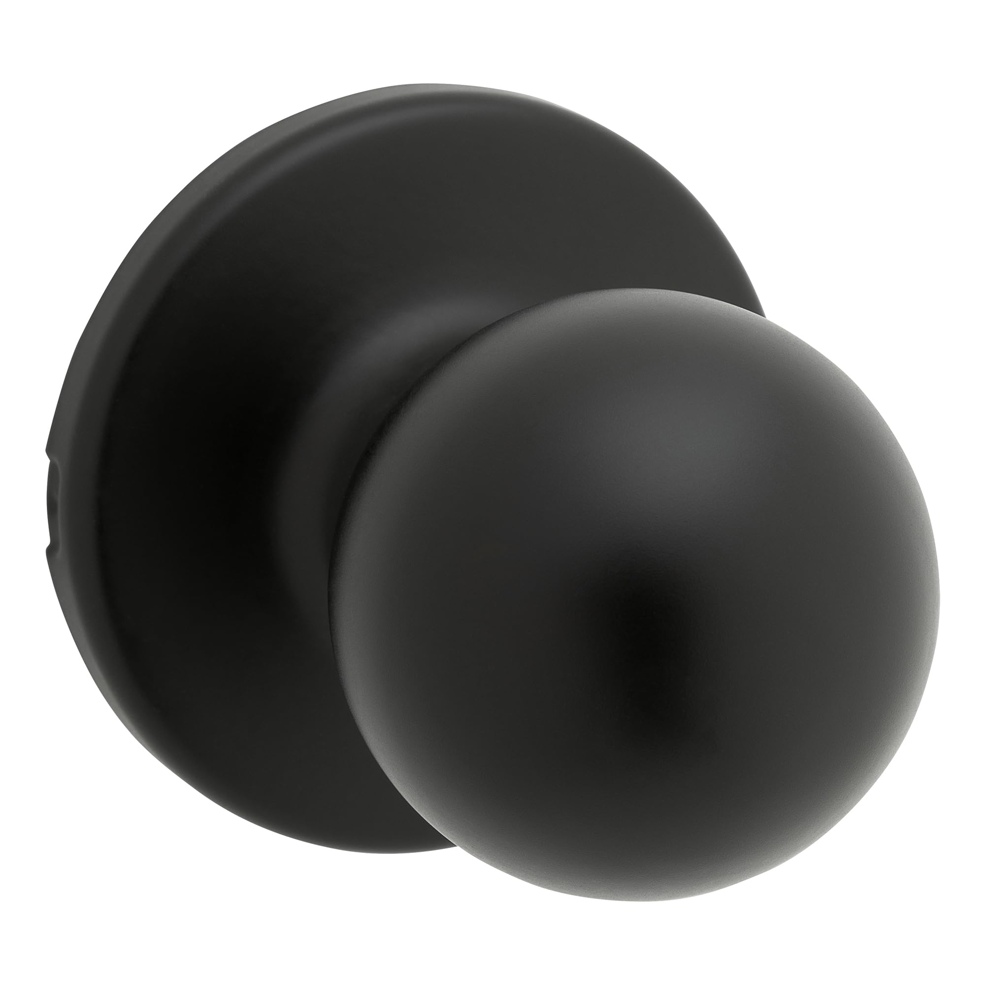 Kwikset Polo Dummy Door Knob, Single Sided Handle for Closets, French Double Doors, and Pantry, Matte Black Non-Turning Interior Push/Pull Door Knob, with Microban Protection