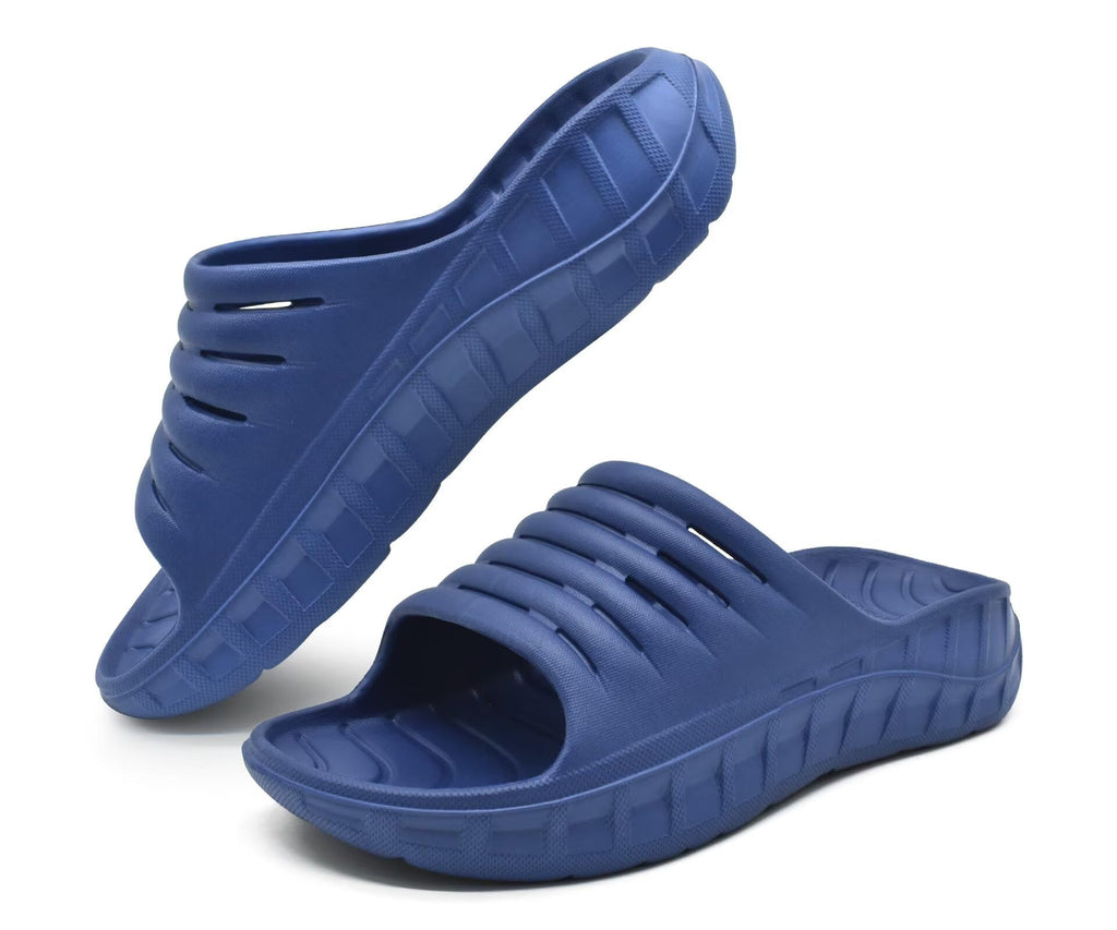 GPOS Mens Sport Recovery Sandals Plantar Fasciitis Thick Cushion Slides Sandals Lightweight Comfort Orthotic Slippers
