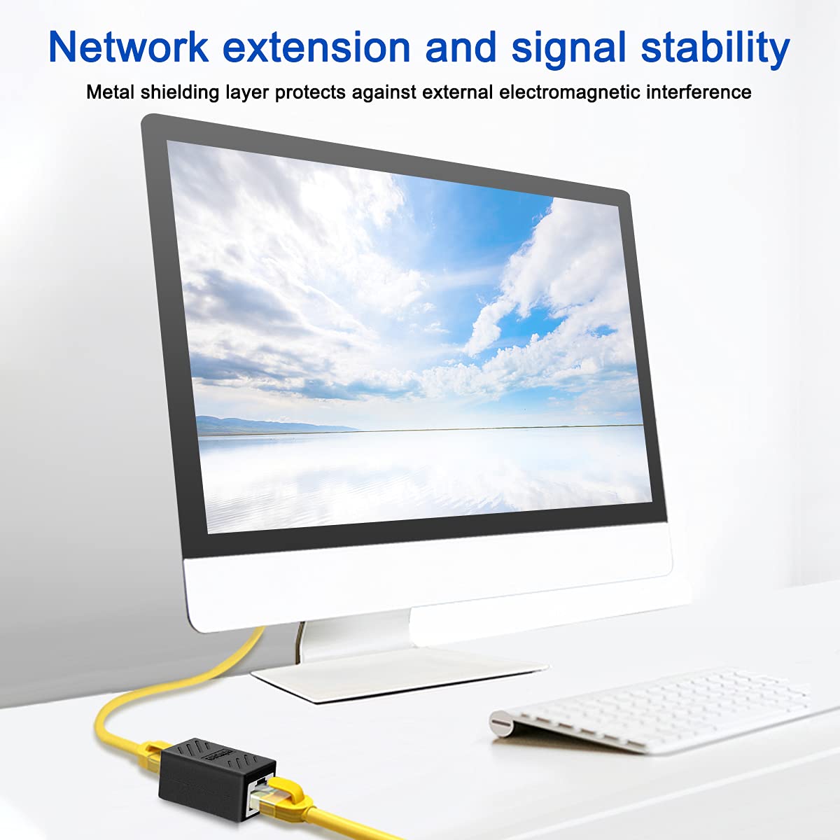 ZUZONG IP68 Waterproof RJ45 Coupler Splitter, Waterproof Ethernet Coupler 1 in 2 Out Splitter IP68 Ethernet Outdoor LAN Cable Connector for Cat5/Cat5e/Cat6/Cat7/Cat8 Ethernet Cable (1 Pair Female)