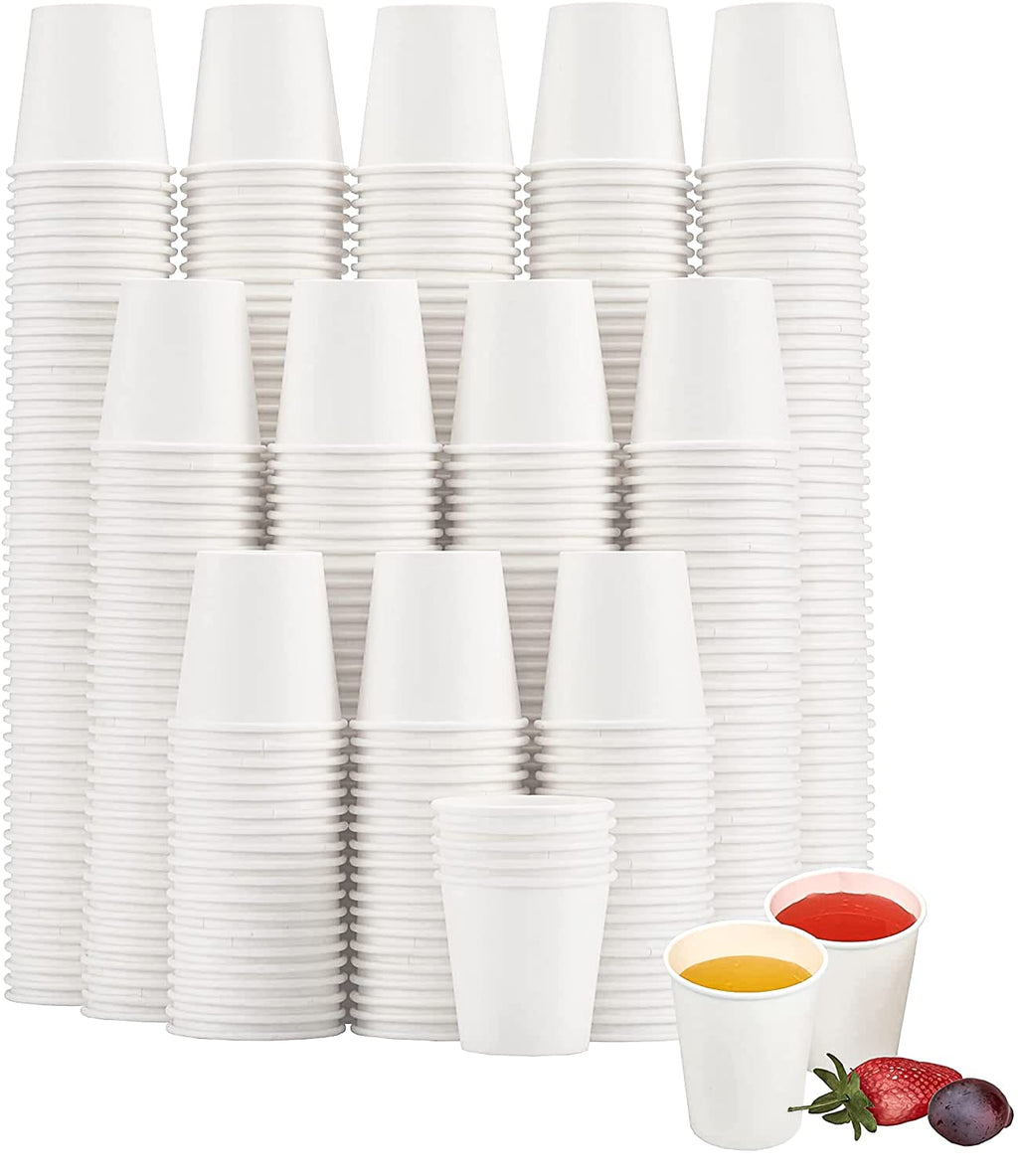 SIUQ 1200 Pack 3 oz Paper Cups, Small Disposable Bathroom Mouthwash Cups, Mini White Paper Espresso Cups 3 Ounce for Parties, Bathroom, Picnics, Travel and Events