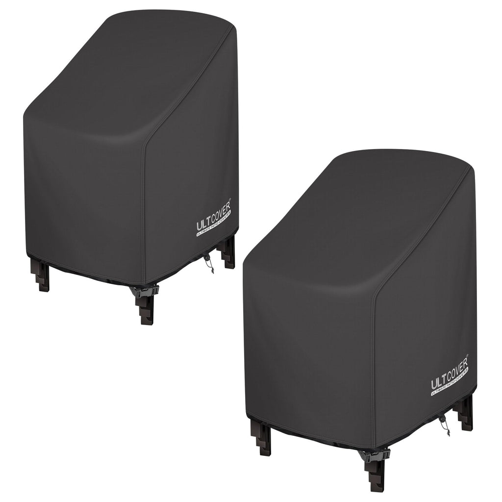 ULTCOVER Stackable Patio Chair Cover – Waterproof Outdoor Stack of Chairs Cover Fits Up to 26W x 30D x 45H inches, Balck