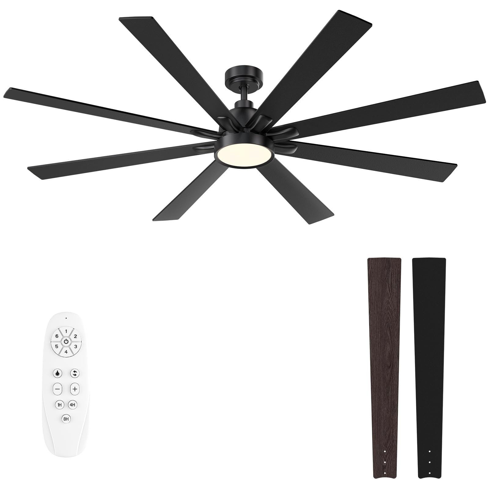42 Inch Low Profile Ceiling Fan with Light, White Ceiling Fans with Lights and Remote, Flush Mount, 6 Speeds Reversible Quiet DC, 3CCT Dimmable, Indoor Outdoor Ceiling Fans for Patios Bedroom