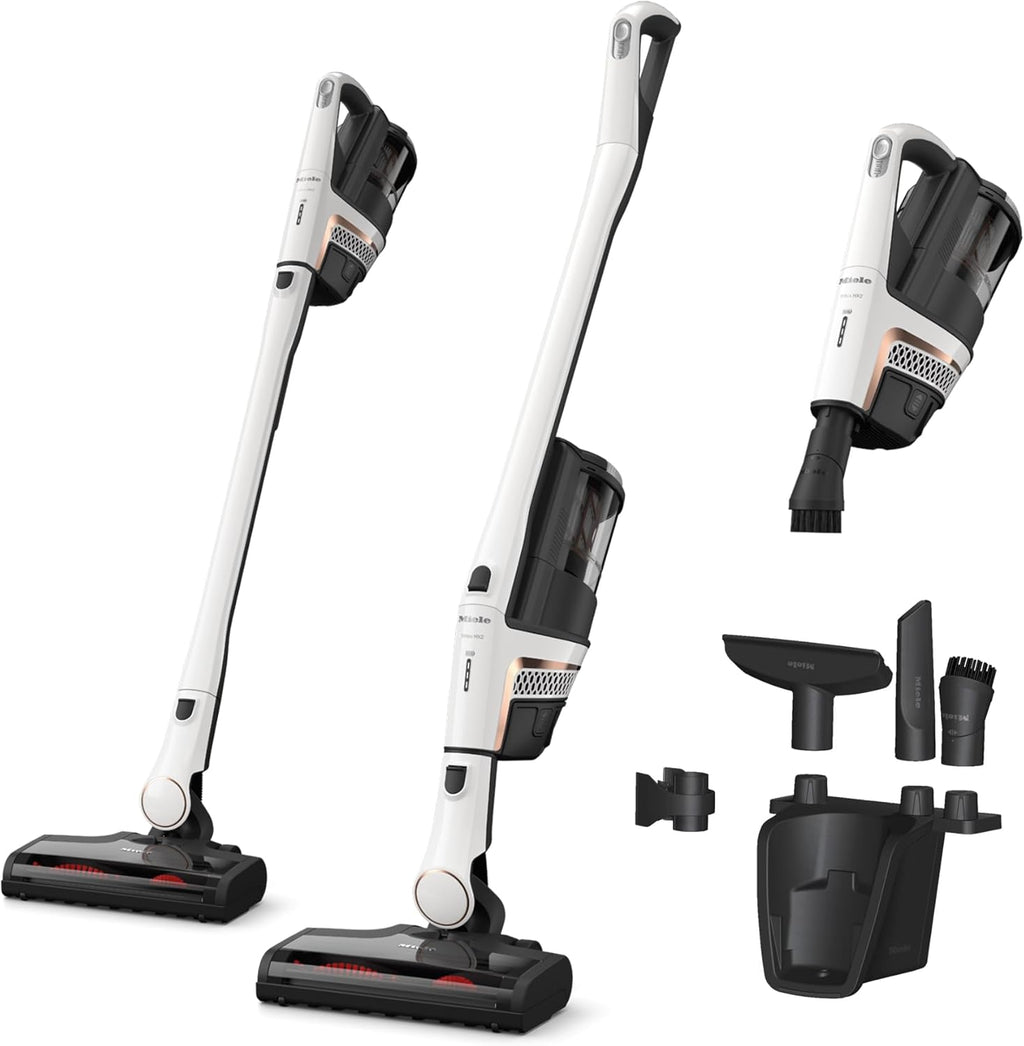 Miele Triflex HX2 Self-Standing Cordless Stick Vacuum Cleaner, 60 min runtime, Lotus White / Rose Gold