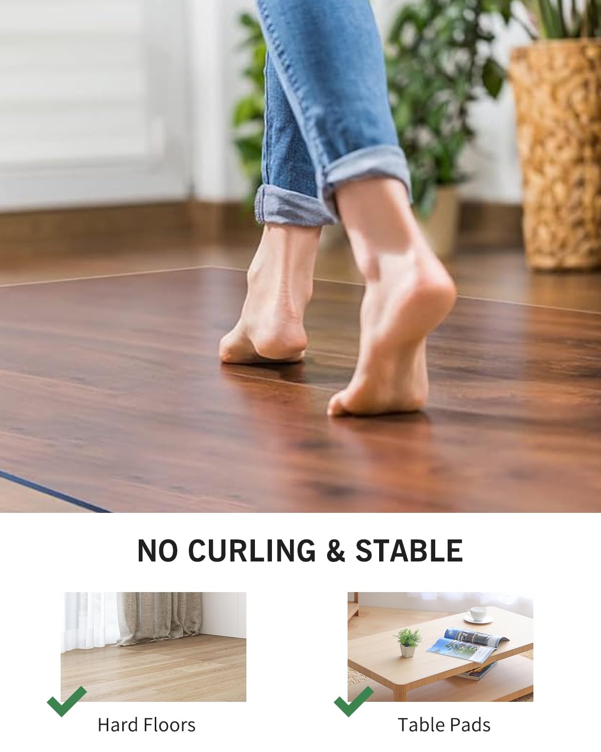 Clear Frosted Floor Mat, PVC Durable Anti-Scratch Floor Mat (24"x 36")