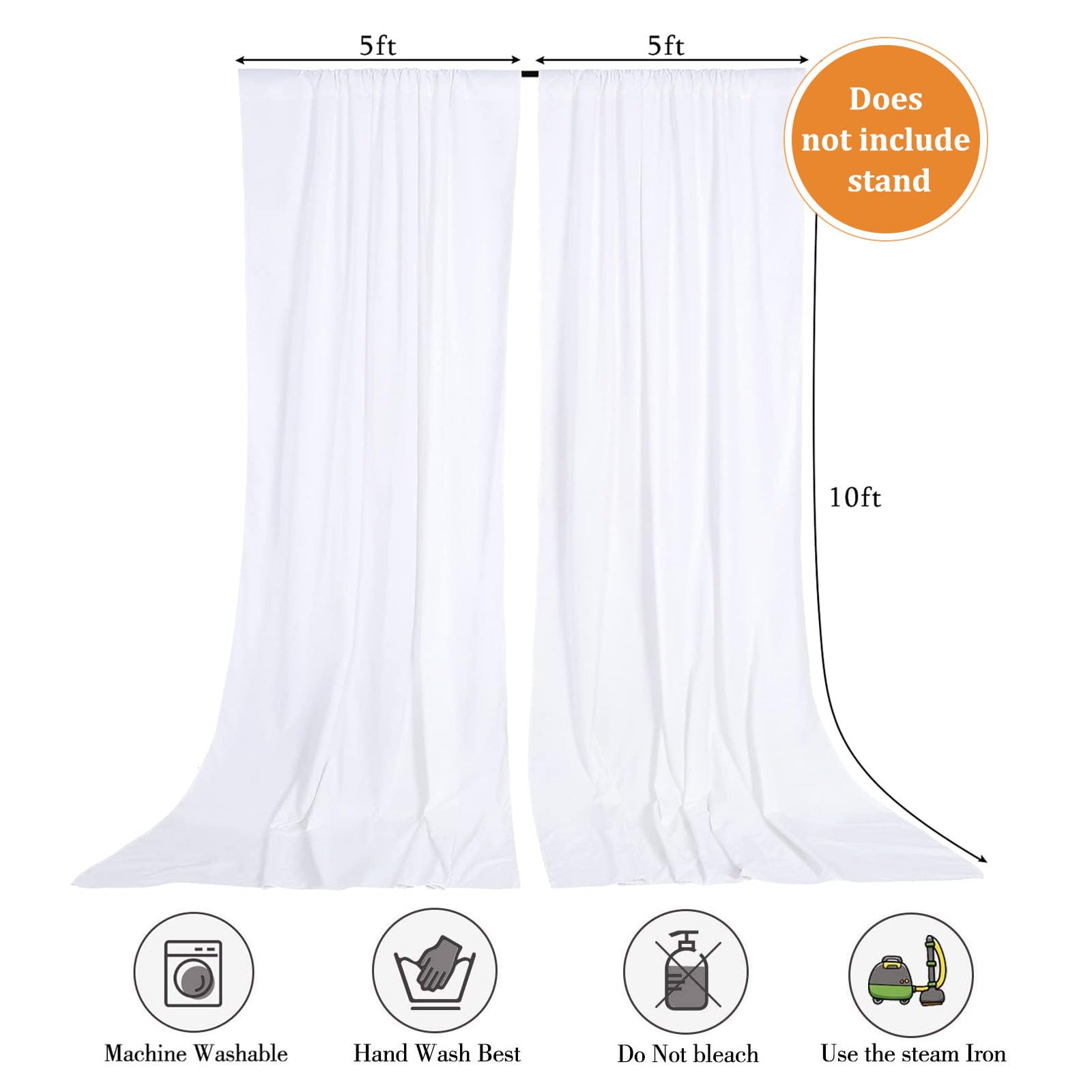 10 x 10 Feet Black A Backdrop Curtain for Partie, Background Curtains for Photoshoot, Birthday, Wedding, Halloween, Thanksgiving, Christmas, New Year Party Decorations 5Ft x 10Ft, 2 Panels