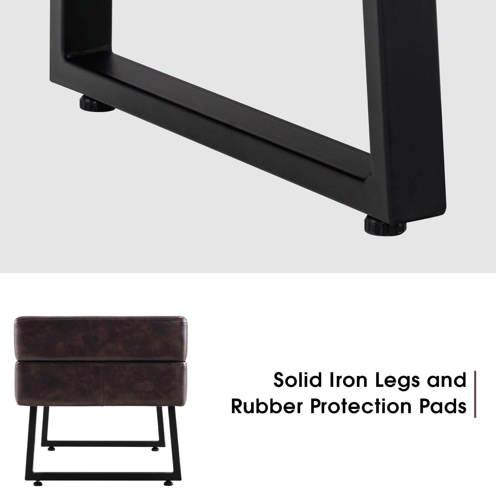 BarberPub Waiting Room Chairs, Heavy Duty Office Guest Reception Bench, Faux Leather Upholstered Lobby Chairs for Salon, Conference Room 7008 (Black)