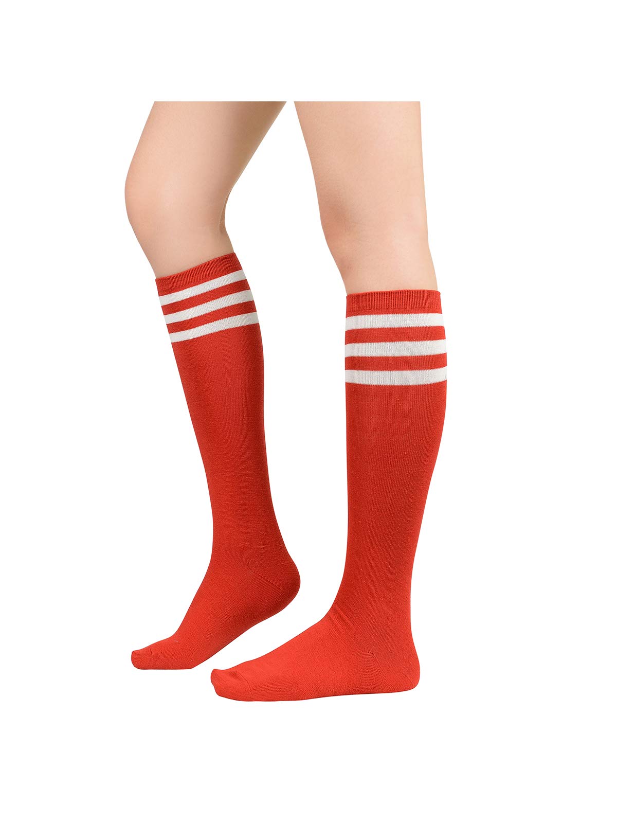 Century Star Knee High Striped Socks for Women - Long Thin Tube Sports Thigh High Socks Tall Stockings