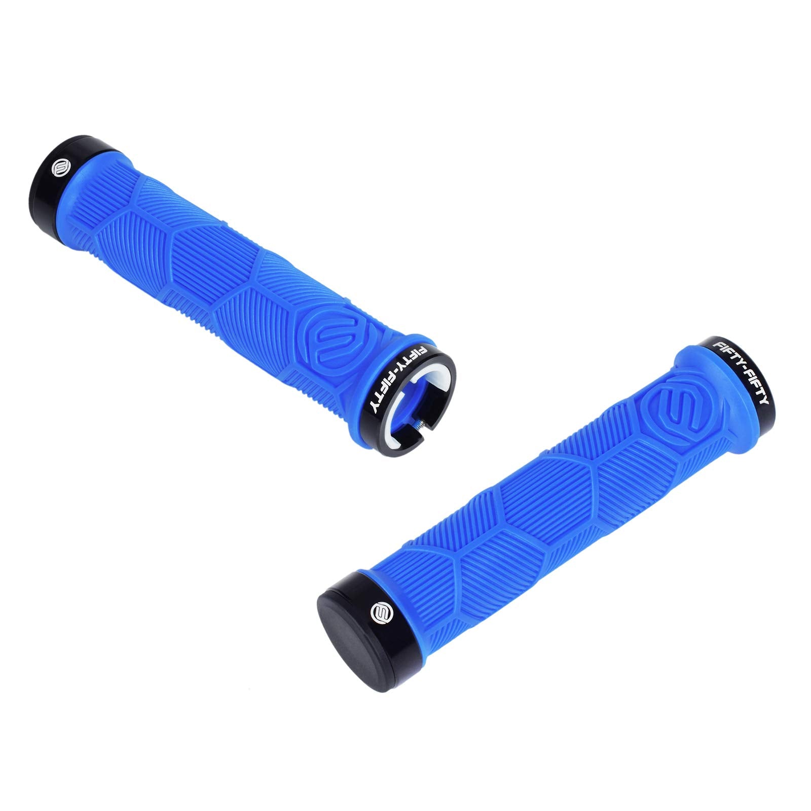 FIFTY-FIFTY Double Lock-On Mountain Bike Grips, Bicycle Handlebar Locking Grips, Non-Slip MTB Handle