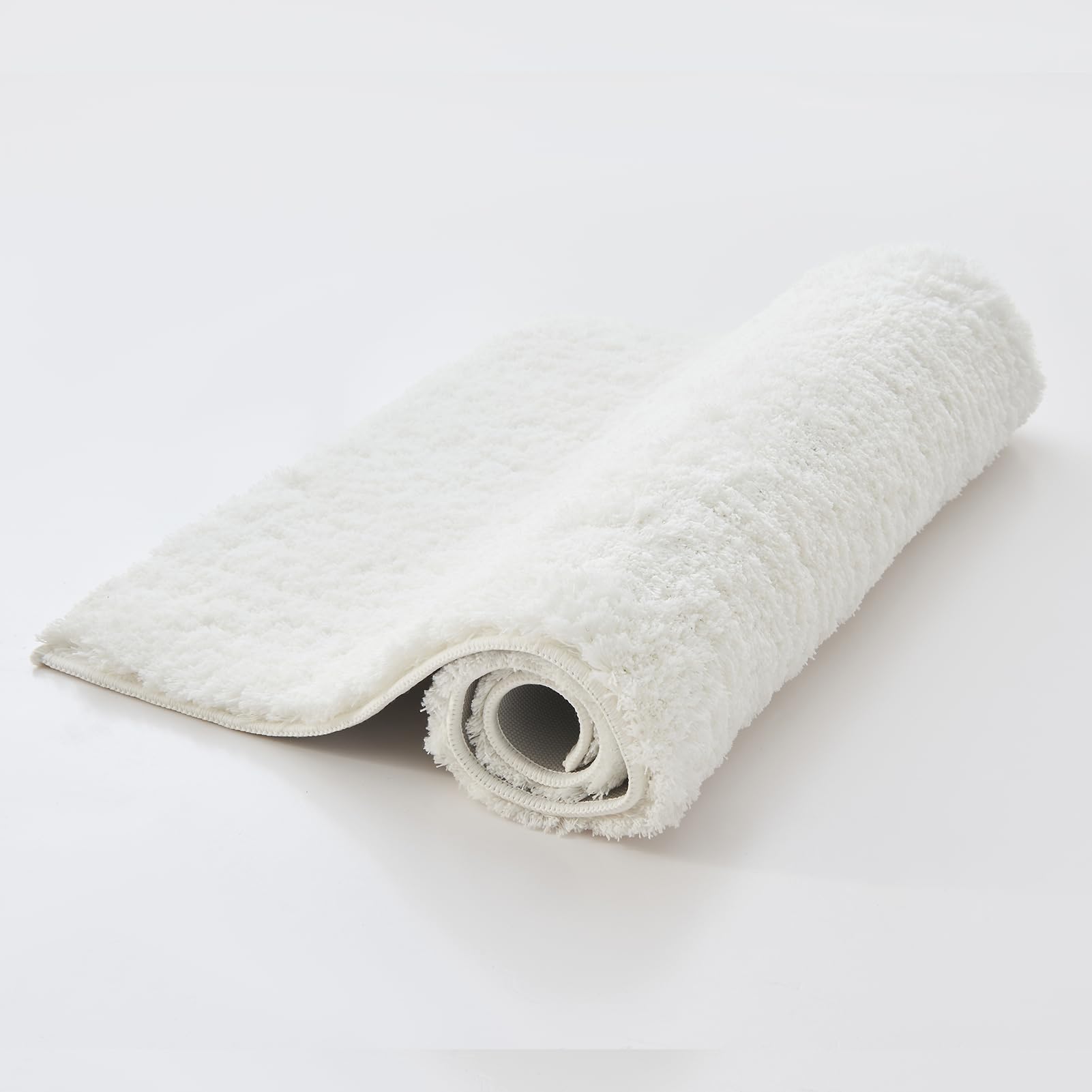 CozeCube Circle Fleece Bath mats for Bathroom, Fluffy Absorbent, Melange Quick Dry Microfiber Bath Rugs, Non Slip Washable Shower Mat Gifts, Brown, 24" X 16"