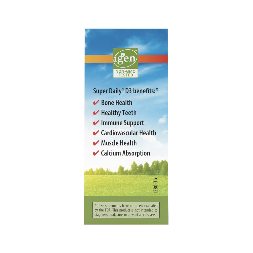 Carlson - Super Daily D3 5,000 IU (125 mcg) per Drop, Vitamin D Drops, Immune Support, Heart Health, Liquid Vitamin D3, Unflavored, 90 Drops