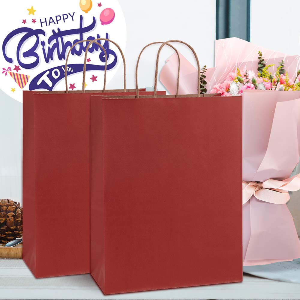 BagDream Gift Bags 10x5x13 25Pcs Kraft Paper Shopping Bags with Handles, for Gifts, Business, Merchandise, Retail, Party Favor, Black Recycled Paper Sacks