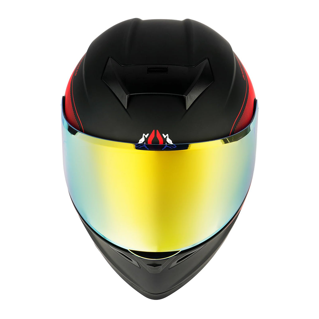 Orthrus Modular LED Full Face Motorcycle Helmet - DOT Approved Flip-Up Dual Visor Sun Shield & Bluetooth Ready for Adults Men Women - Street Bike/Motocross (Dobermann Gold, S)