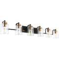 SOLFART 20.1 Inch Black Vintage Bathroom Vanity Light Fixtures Fixtures with Modern Glass Globe Shade Metal Brass Wall Lamp 2 Lights