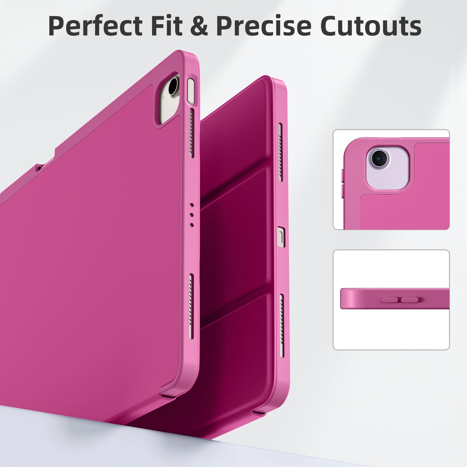 Akkerds Compatible for iPad Air 13 Inch Case (M4/M3/M2) 2026/2025/2024 with Pencil Holder, Trifold Stand Protective Cover/Soft TPU Back for iPad Air 13 Case, Supports Touch ID, Auto Wake/Sleep, Black