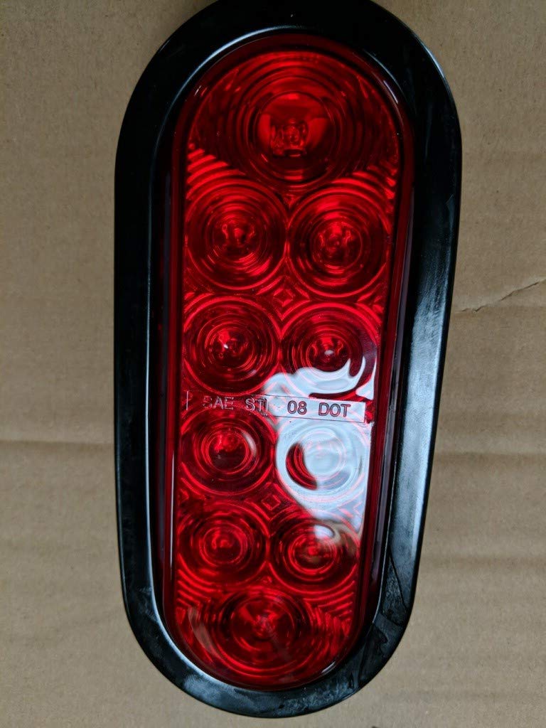(2)6" Oval Red Trailer Truck waterproof Sealed Stop/Turn/brake Tail Lights
