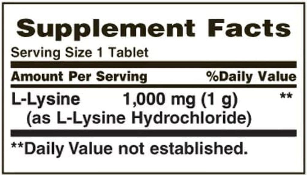 Nature's Bounty L-Lysine, 1000mg, 60 Tablets