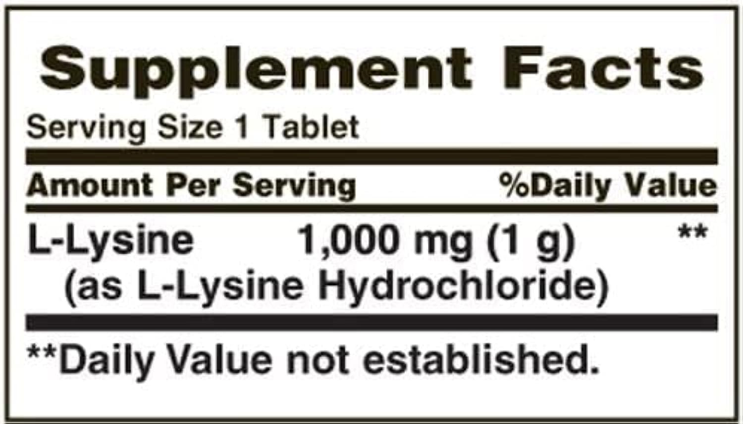Nature's Bounty L-Lysine, 1000mg, 60 Tablets