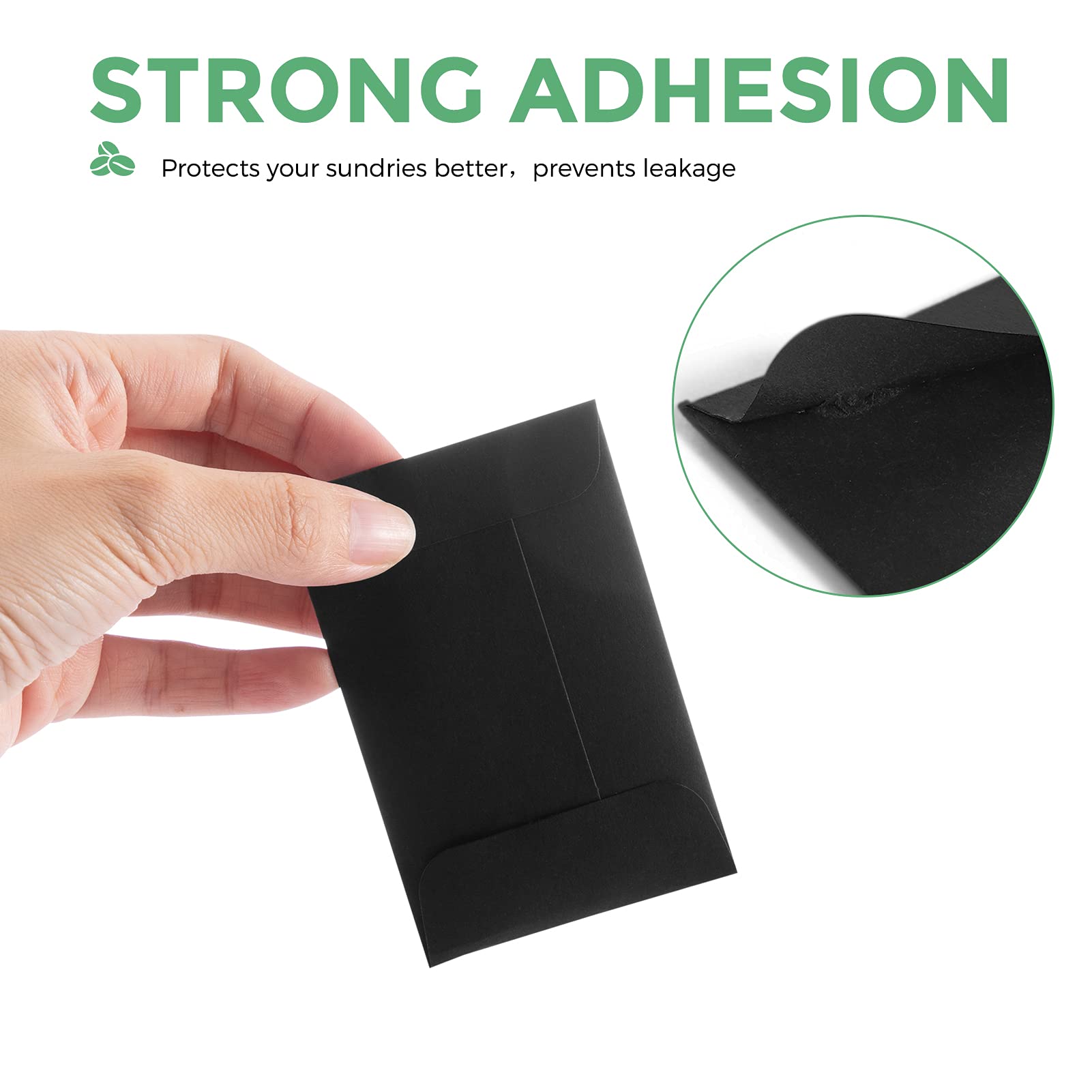 ACSTEP 500 Pack Coin and Small Parts Envelopes #1 Tip Envelope 2-1/4 X3-1/2 Mini Envelope with Gummed Flap for Home, Garden or Office Use(Black)