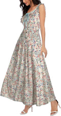 OSTOO Women's 2026 Summer Boho Floral Print Tiered Casual Flowy Long Maxi Dress