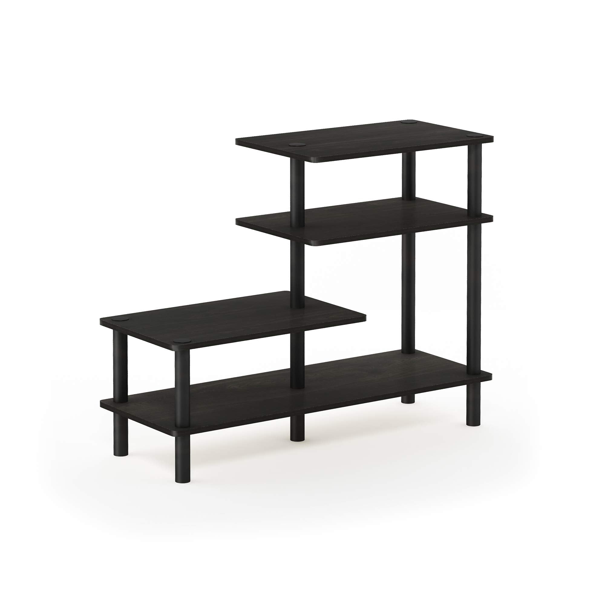 Furinno Turn-N-Tube 4-Tier Design Display Rack, Espresso/Black