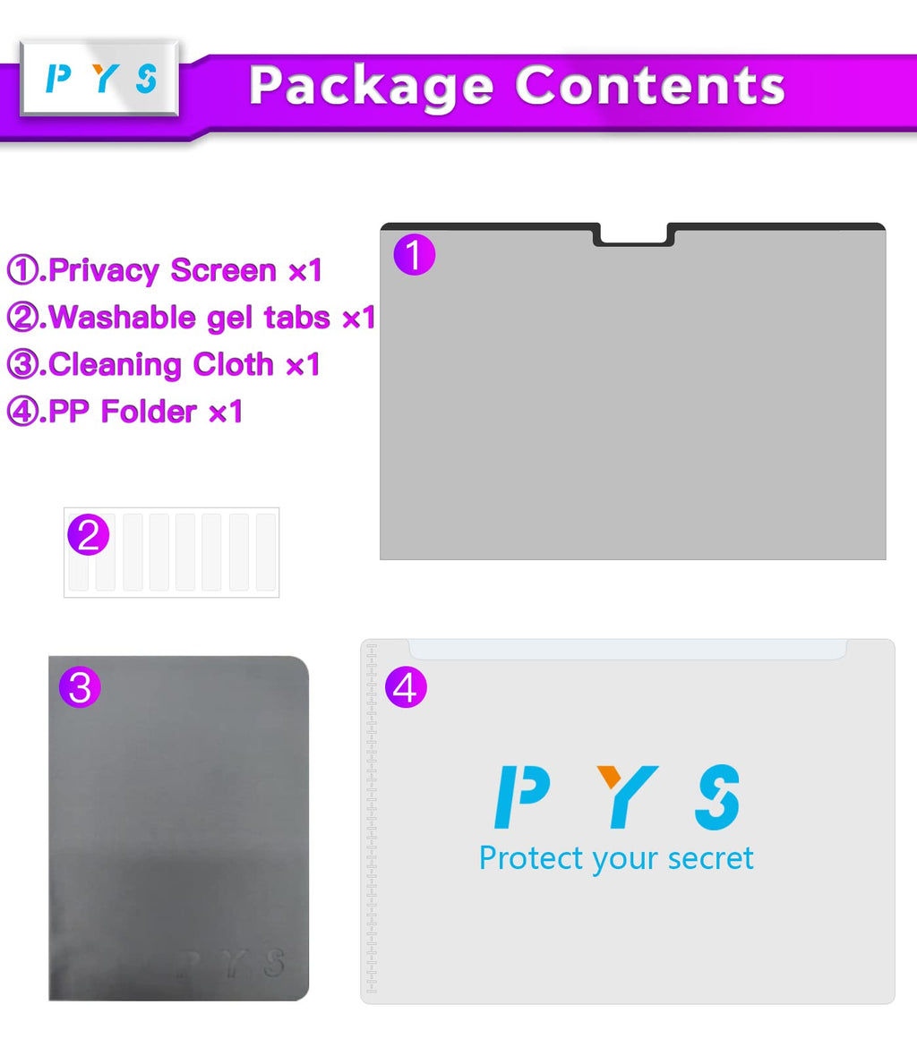 PYS MacBook Air 13.6 Inch Magnetic Privacy Screen for M2 Chip 2022 (A2681) - Removable Anti-Spy Laptop Shield