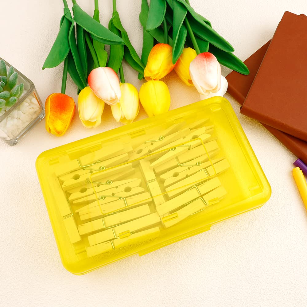 Pencil Case, Pencil Box, Clear Pencil Case, 3 Pack Plastic Pencil Case, Large Capacity Pencil Case, Crayon Box with Snap-tight Lid Stackable Design, Plastic Storage Box for School Office Supplies