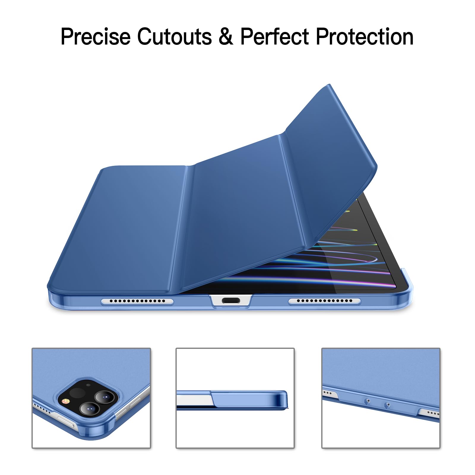 JETech Case ONLY for iPad Pro 11-Inch, 2022/2021/2020/2018 Model, Compatible with Pencil, Cover Auto Wake/Sleep (Black)