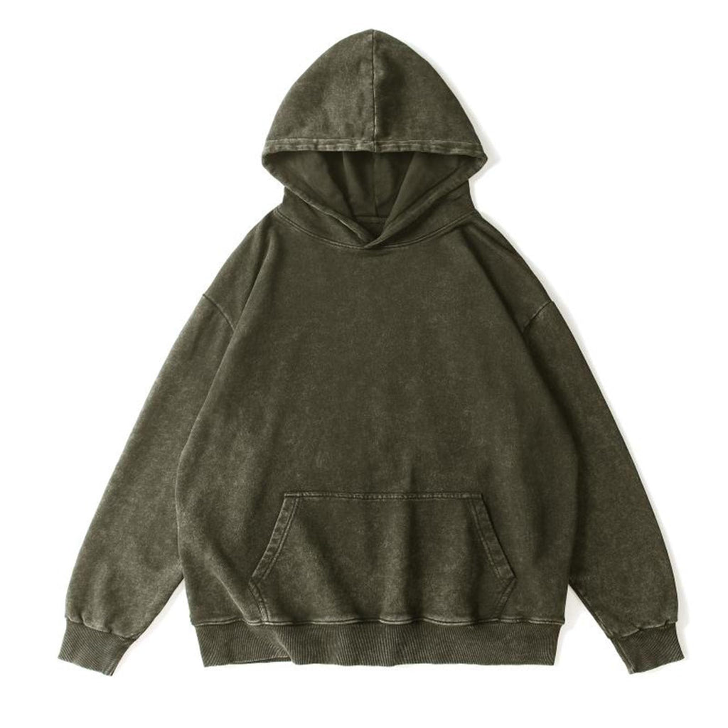 Bobeutou Oversized Hoodie Men Vintage Cotton Casual Hooded Sweatshirt Trendy Baggy Basic Hoodies Retro Pullover Streetwear