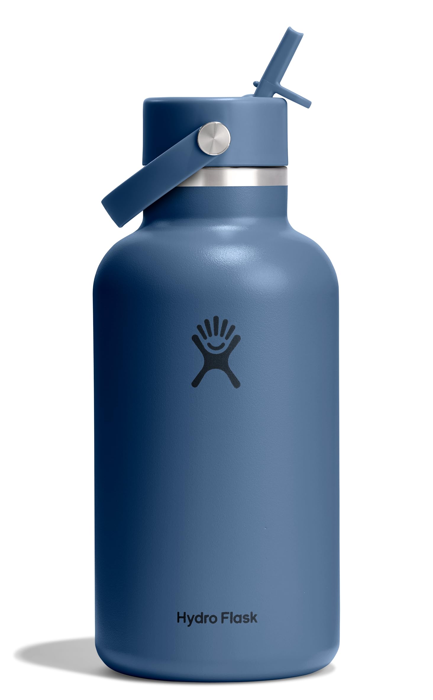 Hydro Flask Water Bottle - Insulated Stainless Steel - Wide Straw Lid, Non Spill, Leakproof in 24 Oz Forest Green Arc