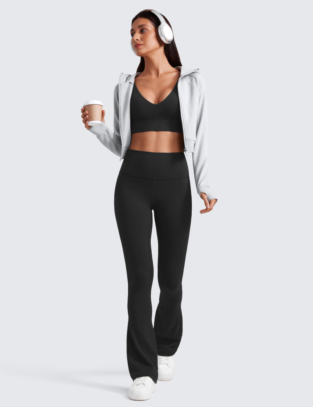 CRZ YOGA Butterluxe Mini Flared Leggings 30"/31.5"/33'' - High Waist Bootcut Casual Lounge Women Yoga Pants with Pocket