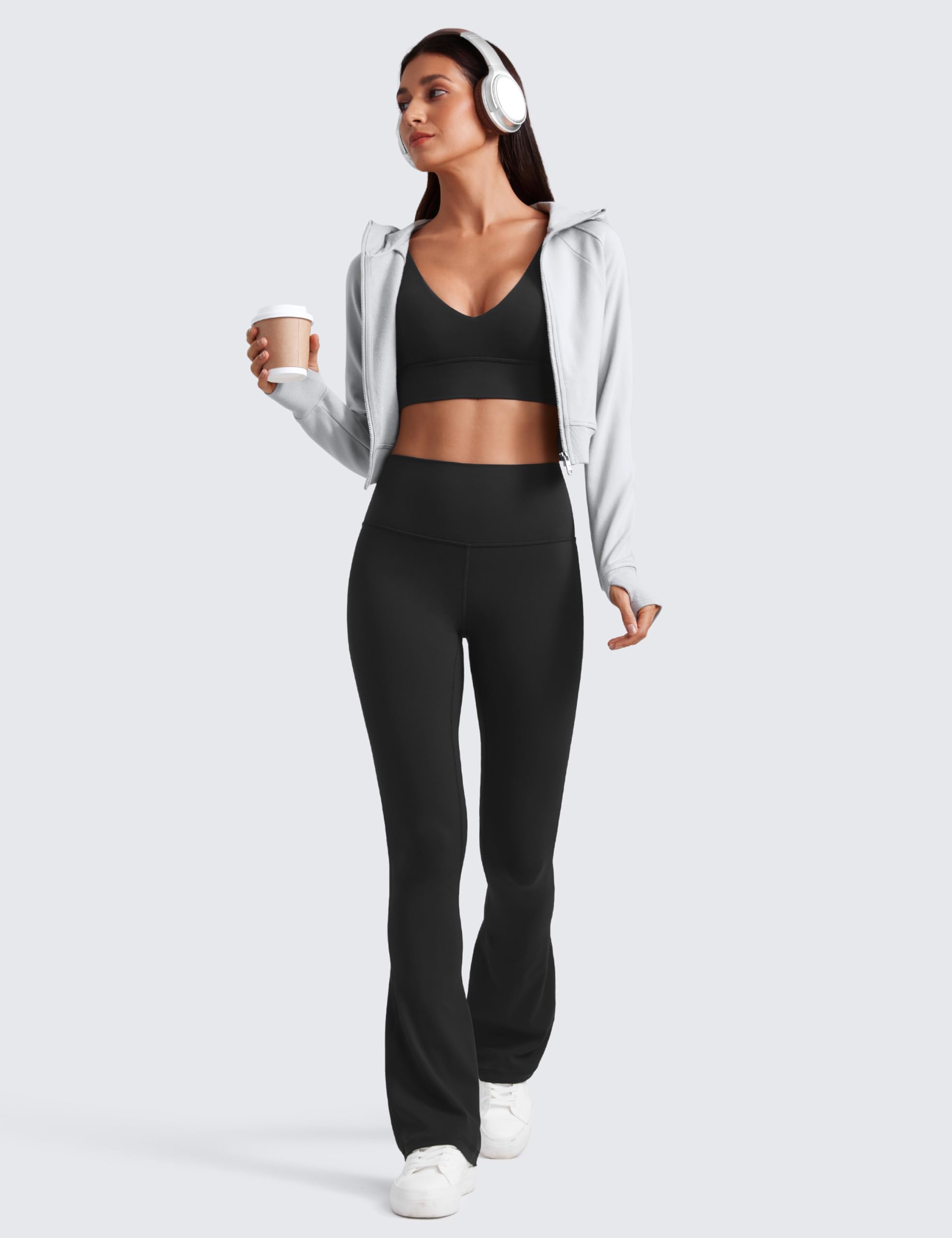 CRZ YOGA Butterluxe Mini Flared Leggings 30"/31.5"/33'' - High Waist Bootcut Casual Lounge Women Yoga Pants with Pocket