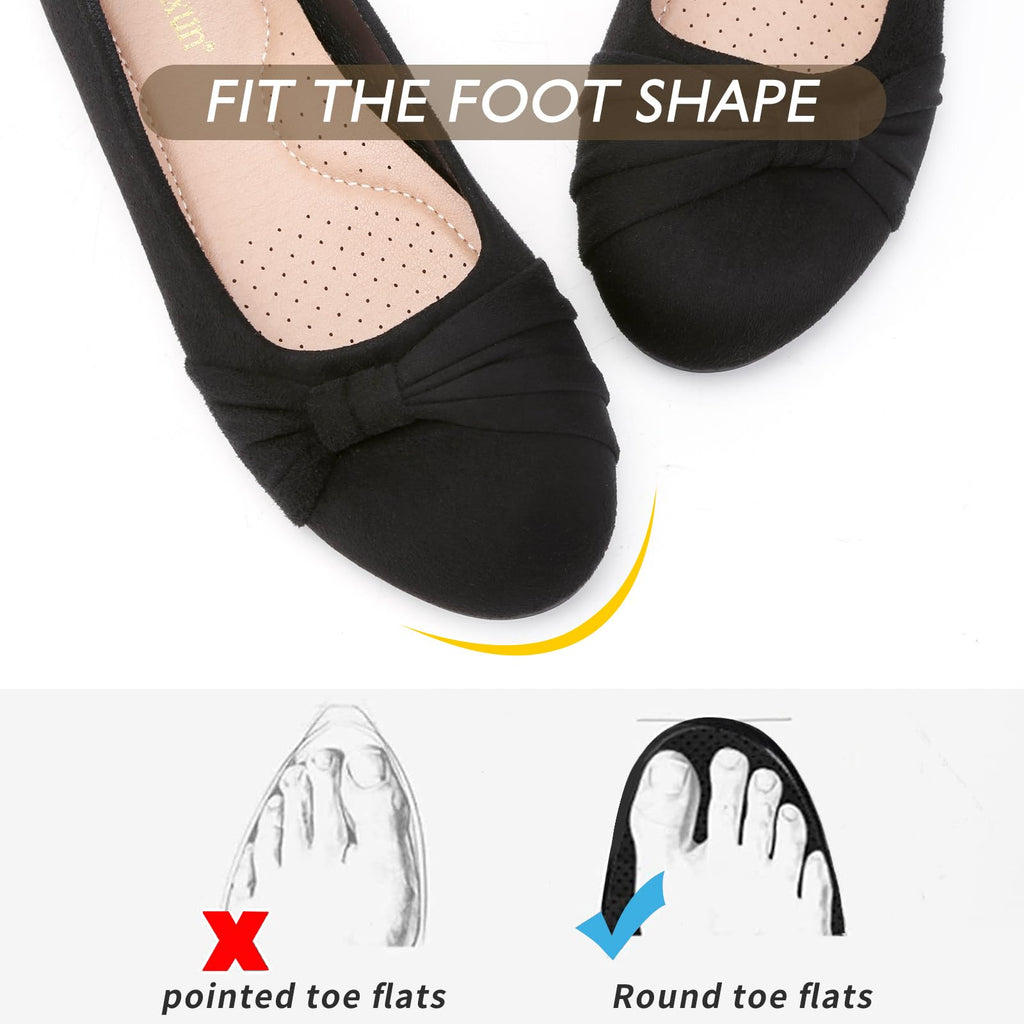 MaxMuxun Women's Flats Shoes Faux Suede Round Toe Ballet Dressy Flats Comfortable Slip On Walking Shoes