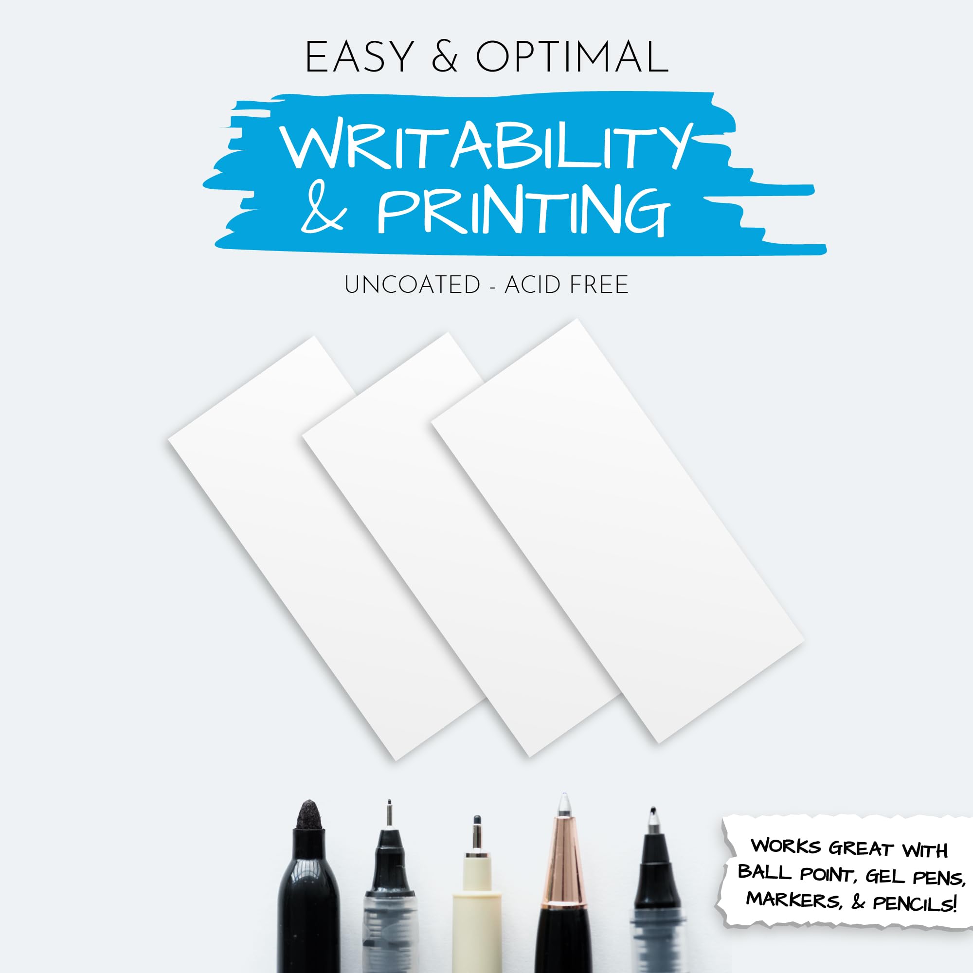 Home Advantage 2x3.5 Blank Index Cards - Our 50 Pack of Blank Note Cards Use Heavy Duty Cardstock to Make Them Bleed Proof - These Plain Index Cards Make Great Blank Business Cards & Blank Flashcards