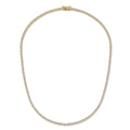 Gemsme 18K White/Yellow Gold Plated 3.0mm Round Cubic Zirconia Classic Tennis Necklace For Women 16-24 Inches
