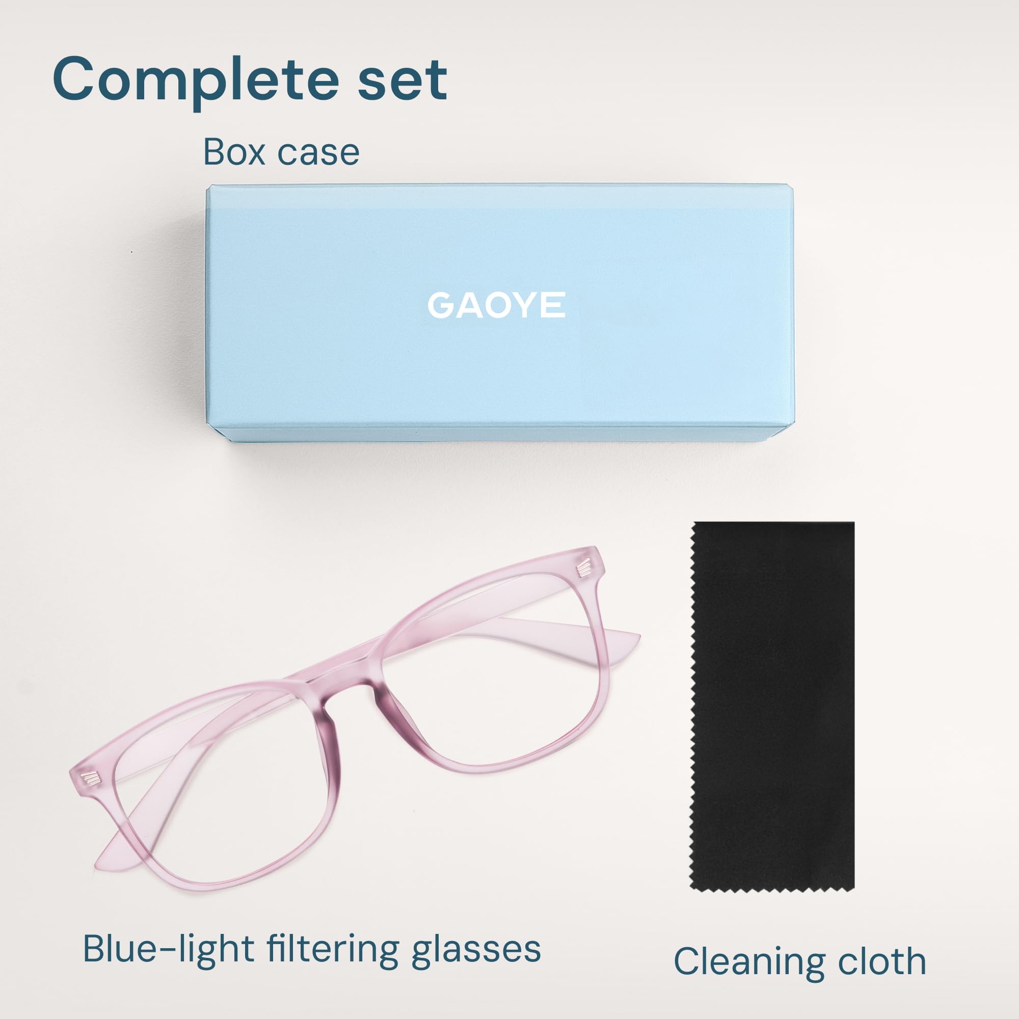 Gaoye Transparent, Clear Blue Light Glasses for Computer & Gaming - Anti UV Ray Lenses, Scratch-Resistant & Comfort Fit