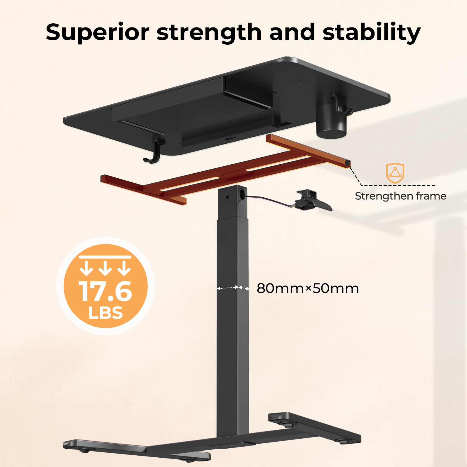 Small Mobile Standing Desk with Drawer, 23.6"x19.7" Rolling Laptop Cart on Wheels, Height Adjustable Sit Stand Computer Workstation with Storage for Compact Space, Black