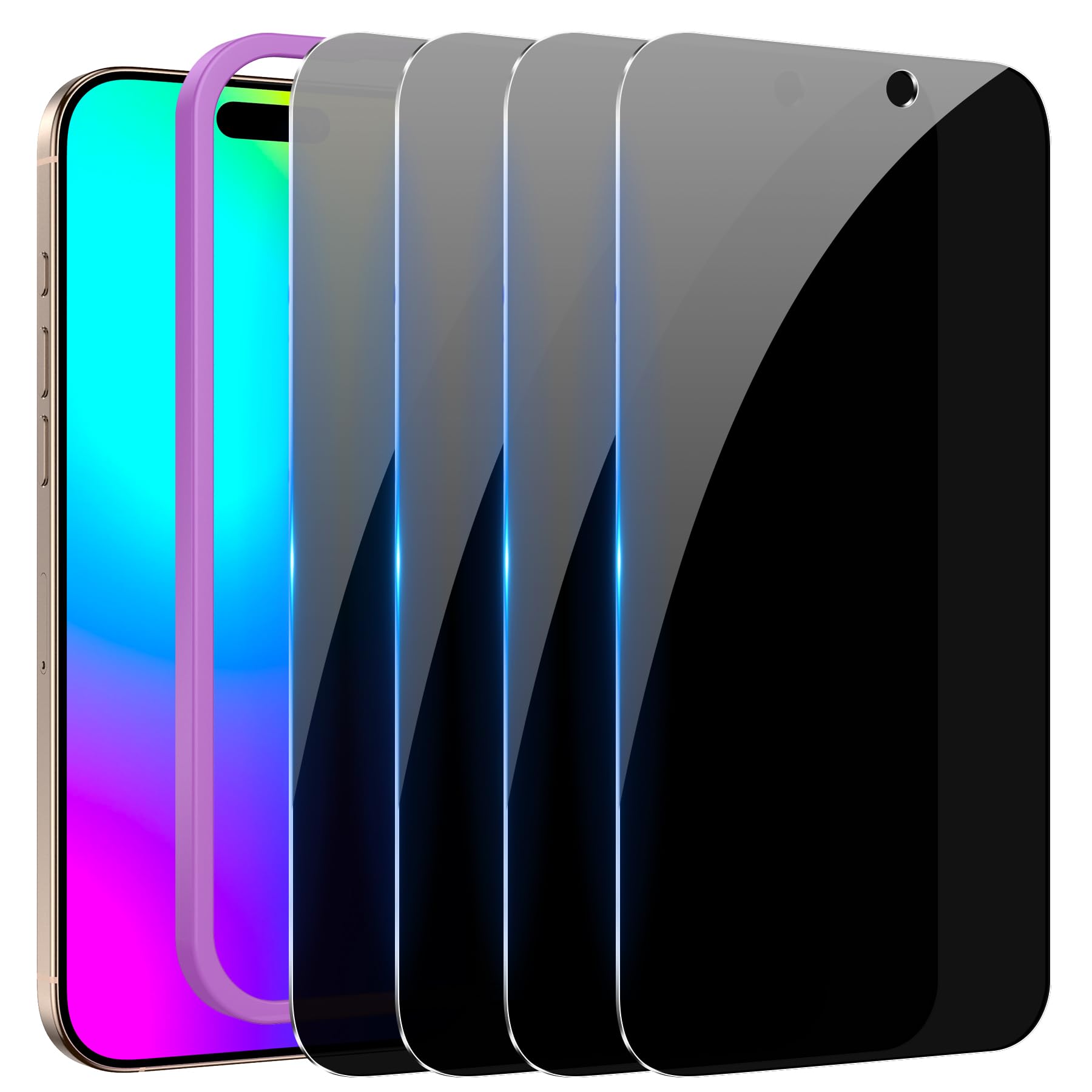 WHPXJY Privacy Screen Protector for iPhone 11 Pro Max & iPhone Xs Max (2 Pack), Tempered Glass Film with 28° Privacy Protection, Anti-Scratch, Easy Installation, Bubble-Free (Not for iPhone 11)